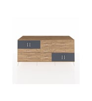 Kronos Konsol 3 Raflı 7 Çekmeceli 4 Kapaklı 220x59x99 Çam-Antrasit/Çam