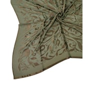 Mısırlı Eşarpları Çiçek Desenli Devore Eşarp (Haki)