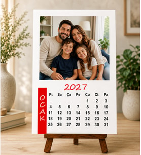 Kişiye Özel 12 Fotoğraf 2027 Tarihli Şövale Masaüstü Takvim