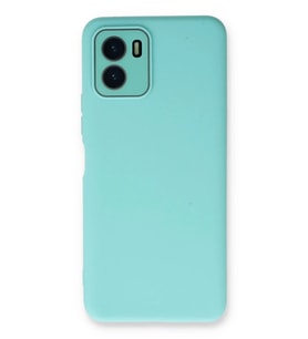 Newface Vivo Y15S Kılıf Lansman Glass Kapak - Turkuaz
