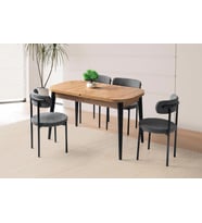 Venüs Alfa MDF Mutfak Masa Sandalye Takımı 80x130  (Kahverengi)