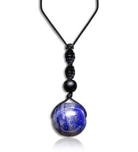 Sertifikalı Ayarlanabilir Doğal Lapis Lazuli Taşı Kolye (Çok Renkli)