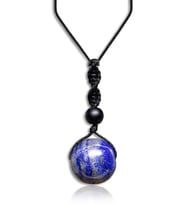 Sertifikalı Ayarlanabilir Doğal Lapis Lazuli Taşı Kolye (Çok Renkli)