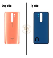 Xiaomi Redmi Note 8 Pro Mercan Turuncusu Arka Pil Kapağı Batarya Kapağı Lazer Kesim Back Cover