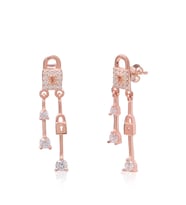 EMILIANO JEWELLERY 925 AYAR GÜMÜŞ ZİRKON TAŞLI KİLİT KÜPE