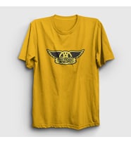 Presmono Unisex Sarı Yellow Aerosmith T-Shirt 7162tt (Sarı)