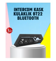 Mey İthalat® BT22 Motosiklet Kask İçi Bluetooth Kulaklık İnterkom Destekli