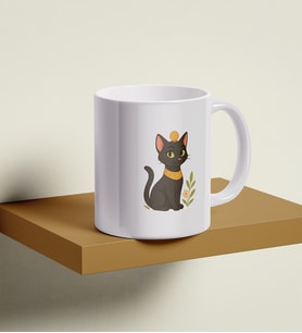Bastet Firavun Kedi Baskılı Premium Porselen Kupa - GDTK-901042