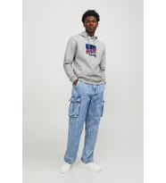 Jack & Jones Erkek Kapüşonlu Sweatshirt - Logan (A.Gri)