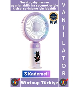 #Vantilatör Kompakt Sessiz Yoğun Üfleme Stantlı 3 Kademeli Şarjlı Mini El Masa Üstü Fanı Vantilatör