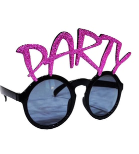 Party Yazılı Fuşya Renk Parti Gözlüğü 15x7 cm (5343)
