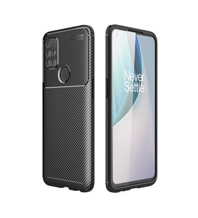 One Plus Nord N10 5G Kılıf Karbon Silikon Case (Siyah)
