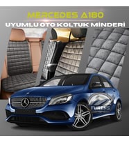 Mercedes A180 Antrasit Renk Tay Tüyü Cepli & Terletmez Sırtlı Oto Koltuk Minder Seti - Koltuk Koruma Kılıfı (ÖN & ARKA TAM SET)