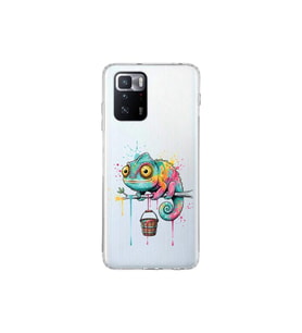 Poco X3 GT ile Uyumlu Splash Bukalemun Tasarımlı Şeffaf Silikon Kılıf