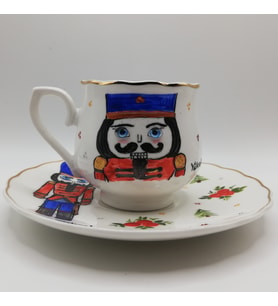 Nutcracker Kokina Desenli, İsme Özel,El Boyama,Türk Kahvesi Fincanı