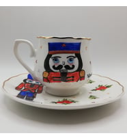 Nutcracker Kokina Desenli, İsme Özel,El Boyama,Türk Kahvesi Fincanı
