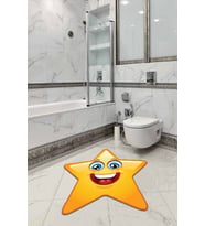 Sarı Smiley Banyo Halısı Klozet Yıldız Paspas Seti BS306
