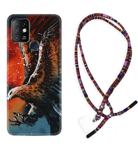 INFINIX Hot 8 9 10 11S Hot 10 Play 10T Kılıf Boyun Asklı Rasta Silikon Kartal Uçarken 1718