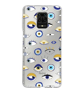 PrintiFy Xiaomi Redmi Note 9 S ile Uyumlu 1mm Slim Fit Nazar Boncuğu 2 Baskılı Şeffaf  Kılıf