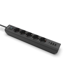 INCA IPW-44TU 5li  3Usb+Typ-C Akım Kor. Led Tuş. Priz 1.5m Siyah (Beyaz)