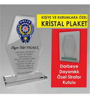 Kişiye ve Kurumlara Özel Kristal Plaket - Darbeye Dayanıklı Strafor Kutu İle Gönderilecektir