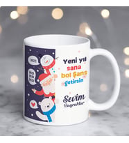 Kişiye Özel Yeni Yıl Sana Şans Getirsin Kupa Bardak