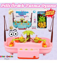 Pilli Havuzlu Ördek Yakalama Oyunu Pembe - Pilli Müzikli Balık Tutma Oyunu - Şarkılı Eğitici Balık Y