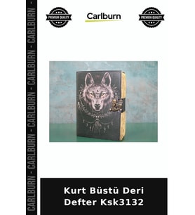 Özel Üretim Hediyelik Not Defteri Kişisel Koleksiyon Kurt Büstü Deri Defter Ksk3132