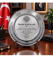 Metal Plaket Tabak Baskılı Başak Desenli Kurumsal Hediye ve Ödül Plaketi Gold/Gümüş Renk Kişiye Kuruma Özel Anı Tebrik Ödülü