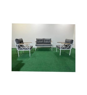 2+1+1 Beyaz profil Balkon-bahçe-kafe- Çay Seti-koltuk Takımı-oturma Grubu-ofis Koltuğu