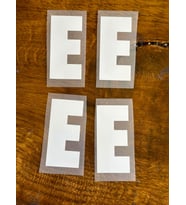 7X3 CM 4 ADET ÜTÜ İLE YAPIŞAN E HARFİ TRANSFER BASKI ARMA