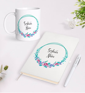 BK Gift Kişiye Özel İsimli Beyaz Defter Kalem Kupa Seti-8