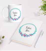 BK Gift Kişiye Özel İsimli Beyaz Defter Kalem Kupa Seti-8