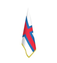 Faroe Adaları Bayrağı - Ofis - Makam -Toplantı Odaları - Saçaklı Makam Bayrağı