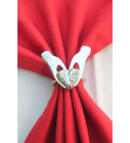 6 Adet Gümüş Love is a Passion Peçete Halkası - Napkin Ring