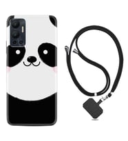 Infınix Hot 12 Kılıf Silikon Boyun Askılı İpli Desenli Silikon Sevimli Panda 1794