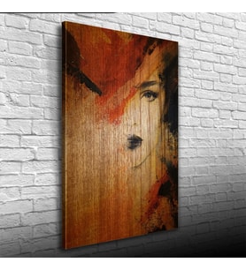Kahve Tonlarda Kadın Portresi Kanvas Tablo 50 x 70