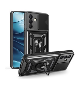 Samsung Galaxy A17 Uyumlu Kılıf Magnetik Standlı Kamera Korumalı Zore Sürgülü Vega Kapak