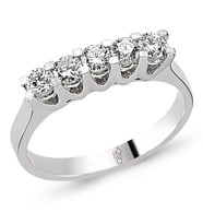 18 Ayar Altın 0.58 Ct Pırlanta Beştaş Yüzük RMY208 (Çok Renkli)