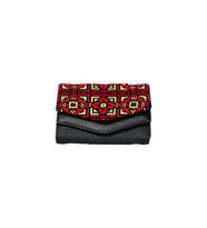 Filistin Geleneksel Renkli El Nakışlı Kırmızı Ve Sarı Çıtçıtlı Kadın Küçük Cüzdeni 14*10 Cm A100015