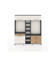 Arges Dolap 11 Raflı 4 Çekmeceli 2 Askılı 220x30x243 Antrasit-Aytaşı/Çam