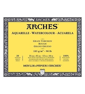Arches Suluboya Blok Rough Natural White 185 gr 31x41 cm 20 Sayfa 