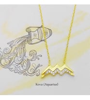 Gümüş Kova Burç Kolye 925 Ayar