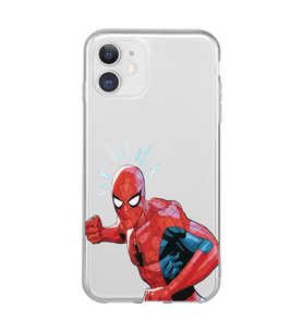 Iphone 11 Uyumlu Örümcek Adam Tasarımlı Şeffaf Telefon Kılıfı