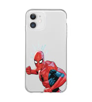 Iphone 11 Uyumlu Örümcek Adam Tasarımlı Şeffaf Telefon Kılıfı