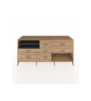 Kronos Konsol 2 Raflı 7 Çekmeceli  220x59x99 Çam-Antrasit/Çam