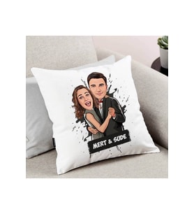 Dans Eden Çiftler Karikatürlü Yastık