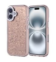 iPhone 16 Kılıf Taşlı Tasarımlı Kapi Kılıf (Gold)