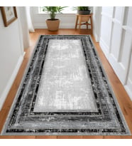 Eliana Home Dijital Baskı Yıkanabilir Kaymaz Taban Salon Halısı Ve Yolluk LN148-FNL453 (Siyah)