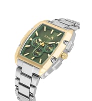 Polo Air Dikdörtgen Kasa Erkek Kol Saati Gümüş Gold Yeşil Renk PL-7027E3x (Gümüş-Sarı)